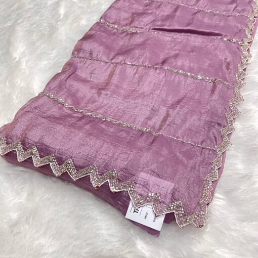 Tarahood Designer Hand Work and Party Wear Fendi Saree - Image 9
