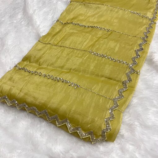 Tarahood Designer Hand Work and Party Wear Fendi Saree - Image 13