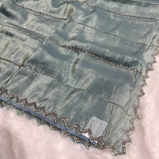 Tarahood Designer Hand Work and Party Wear Fendi Saree - Image 16