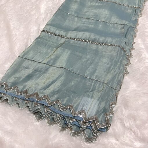 Tarahood Designer Hand Work and Party Wear Fendi Saree - Image 17