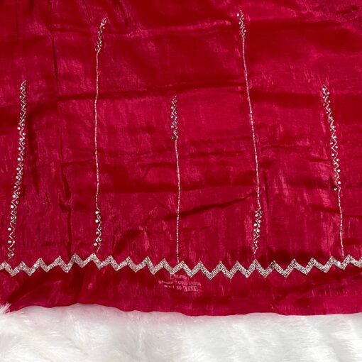 Tarahood Designer Hand Work and Party Wear Fendi Saree - Image 19