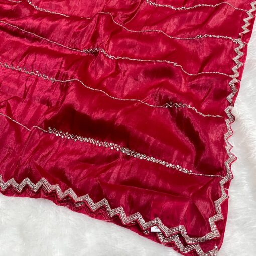 Tarahood Designer Hand Work and Party Wear Fendi Saree - Image 20