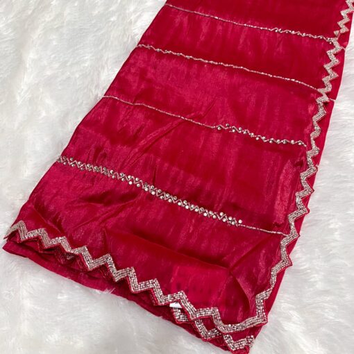 Tarahood Designer Hand Work and Party Wear Fendi Saree - Image 21