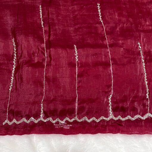 Tarahood Designer Hand Work and Party Wear Fendi Saree - Image 35