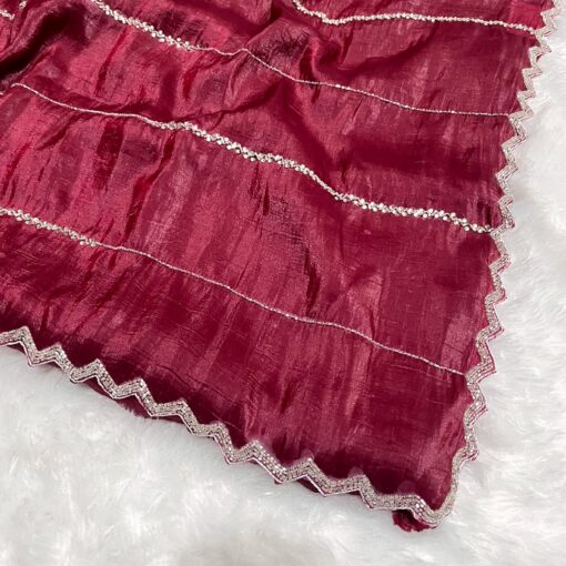 Tarahood Designer Hand Work and Party Wear Fendi Saree - Image 36