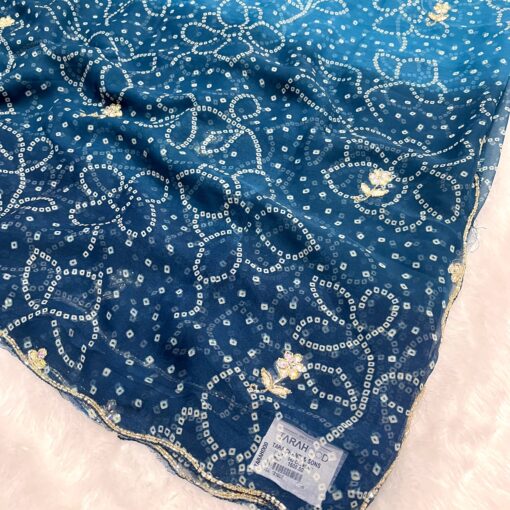 Tarahood Designer Chiffon Hand work and Party wear Saree - Image 8