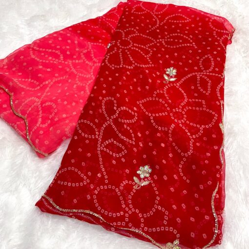 Tarahood Designer Chiffon Hand work and Party wear Saree - Image 6
