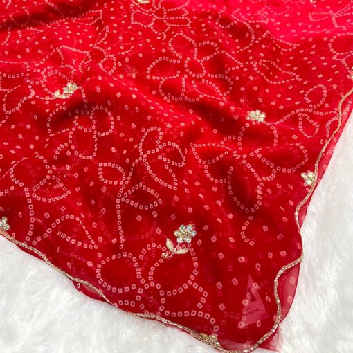 Tarahood Designer Chiffon Hand work and Party wear Saree - Image 7