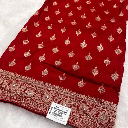 Tarahood Women Design cutdana and Stone  Silk Saree - Image 3