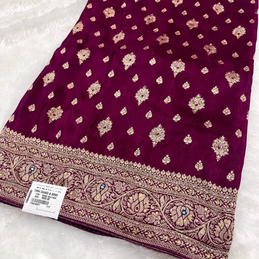 Tarahood Women Design cutdana and Stone  Silk Saree