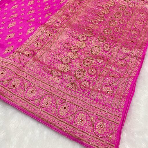 Tarahood Women Design cutdana and Stone  Silk Saree - Image 10