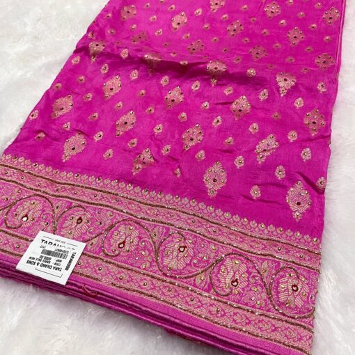 Tarahood Women Design cutdana and Stone  Silk Saree - Image 11