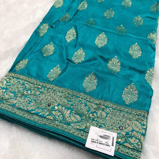 Tarahood Women Design cutdana and Stone  Silk Saree - Image 13