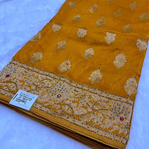 Tarahood Women Design cutdana and Stone  Silk Saree - Image 15