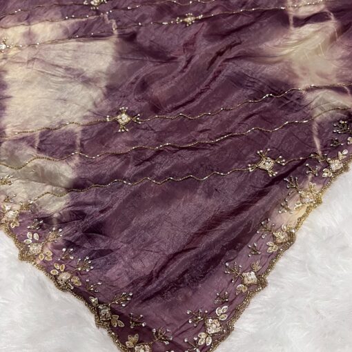 Tarahood Shibori onesie Cruss Designer Hand work and Party Wear Saree