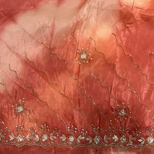 Tarahood Shibori onesie Cruss Designer Hand work and Party Wear Saree - Image 9