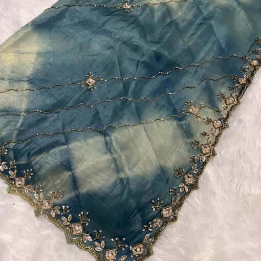 Tarahood Shibori onesie Cruss Designer Hand work and Party Wear Saree - Image 2