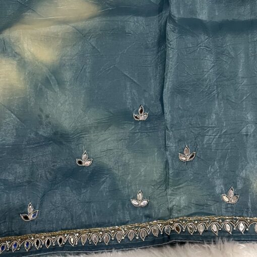 Tarahood designer hand work and party wear tissue crush saree - Image 14