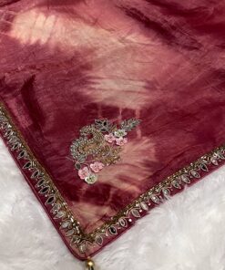 Tarahood designer hand work and party wear tissue crush saree