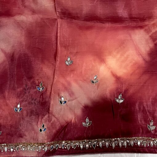 Tarahood designer hand work and party wear tissue crush saree - Image 9