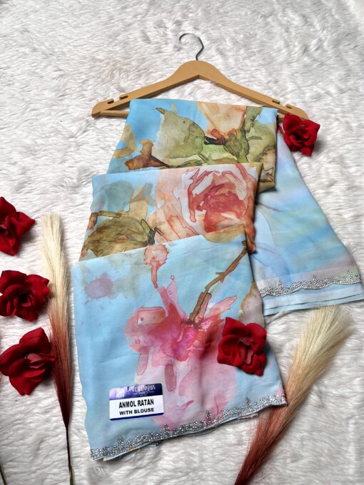 Tarahood Floral And Symmetrical Printed Saree