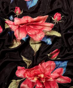 Tarahood Chinon Floral Print Saree With Hand Work