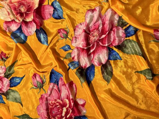 Tarahood Chinon Floral Print Saree With Hand Work - Image 10