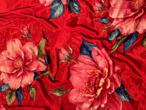 Tarahood Chinon Floral Print Saree With Hand Work - Image 4