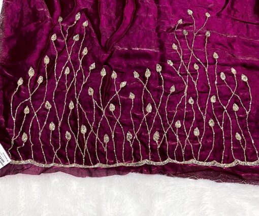 Tarahood Designer Hand Work and Party Wear Fendi Saree - Image 4