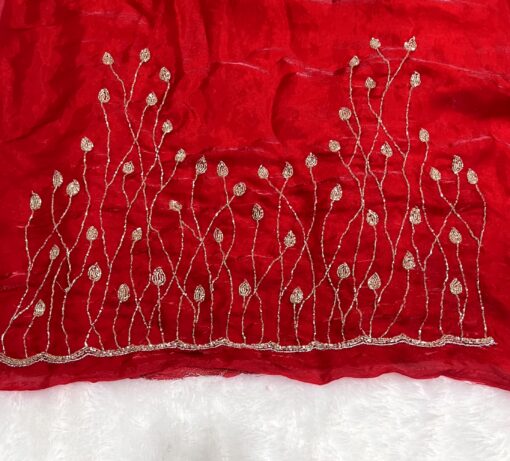 Tarahood Designer Hand Work and Party Wear Fendi Saree - Image 8