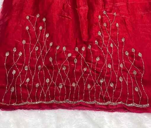 Tarahood Designer Hand Work and Party Wear Fendi Saree - Image 12