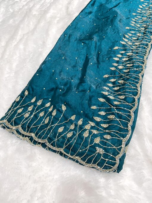 Tarahood Designer Hand Work and Party Wear Fendi Saree - Image 14