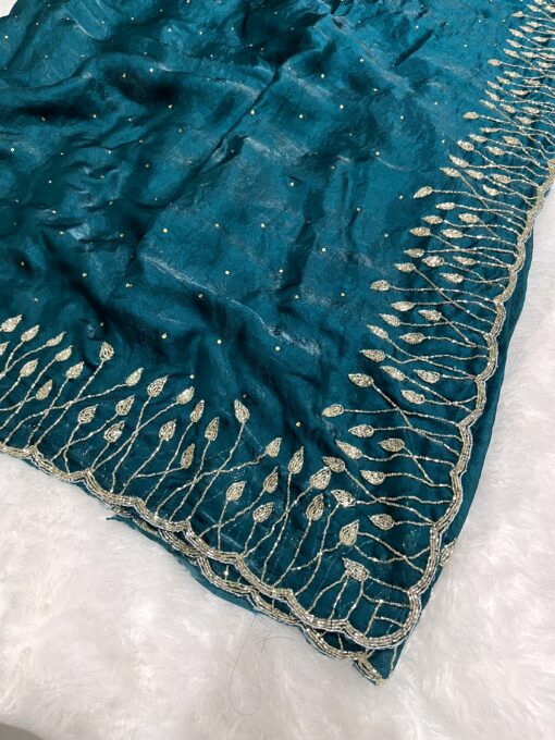 Tarahood Designer Hand Work and Party Wear Fendi Saree - Image 15