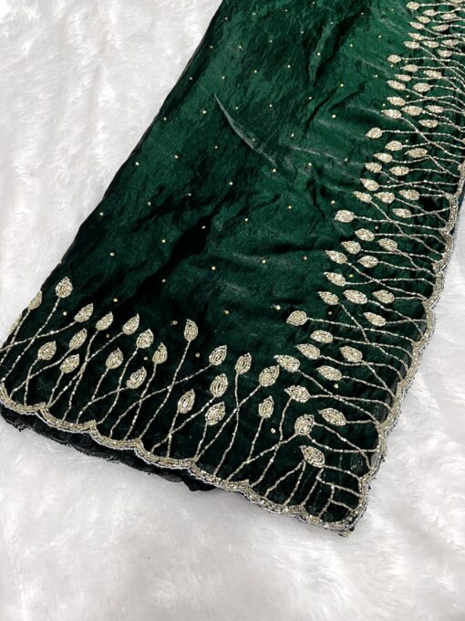 Tarahood Designer Hand Work and Party Wear Fendi Saree - Image 18