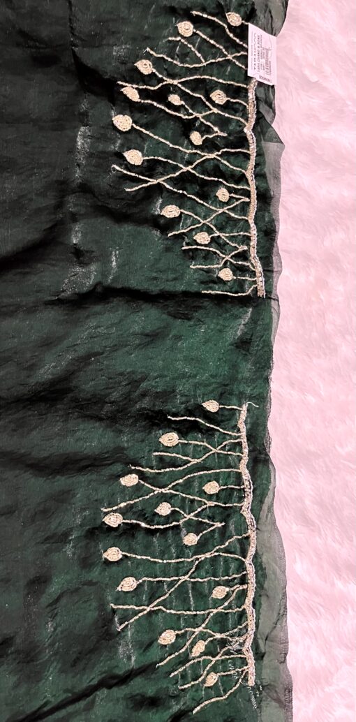Tarahood Designer Hand Work and Party Wear Fendi Saree - Image 21