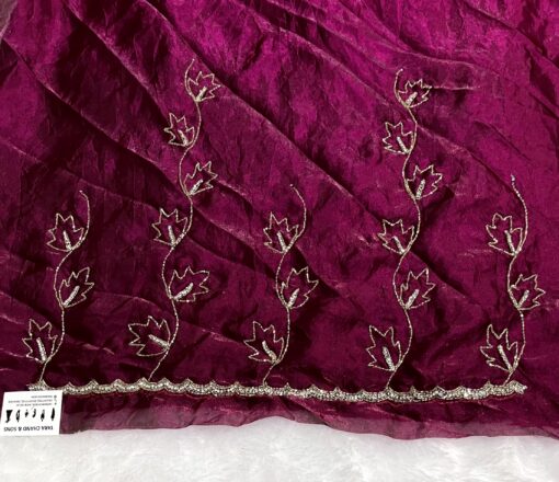 Tarahood Designer Hand Work and Party Wear Fendi Saree - Image 8