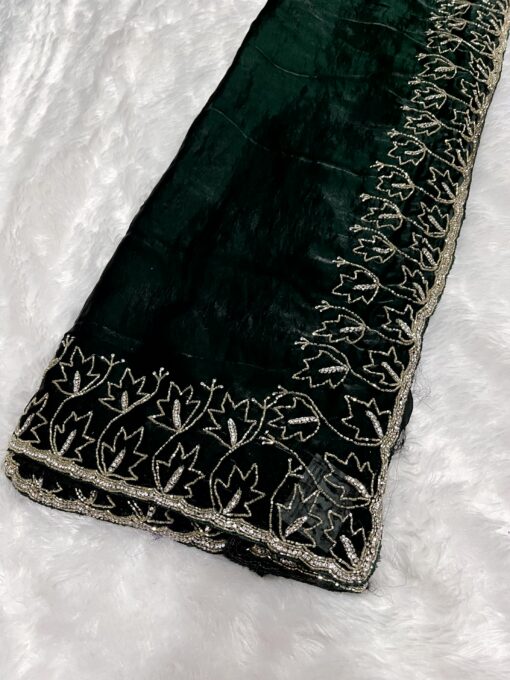 Tarahood Designer Hand Work and Party Wear Fendi Saree - Image 14