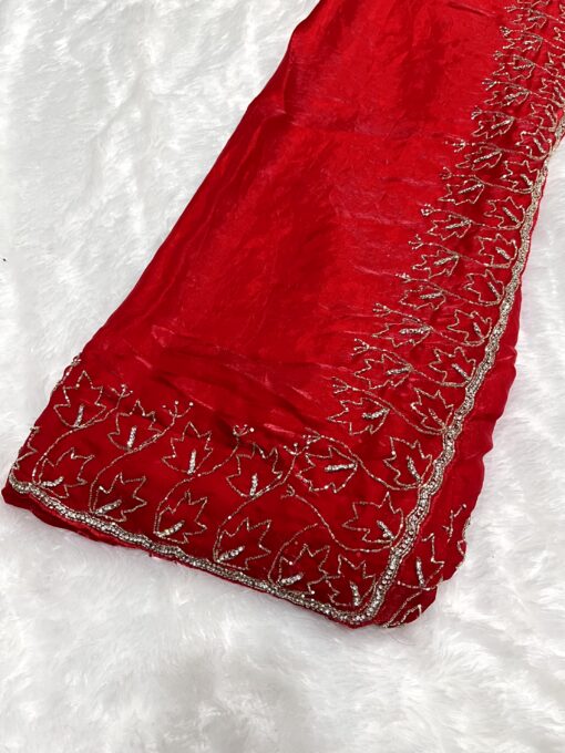 Tarahood Designer Hand Work and Party Wear Fendi Saree - Image 18