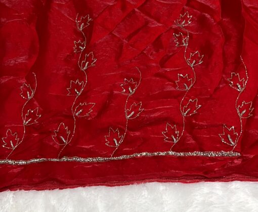 Tarahood Designer Hand Work and Party Wear Fendi Saree - Image 20