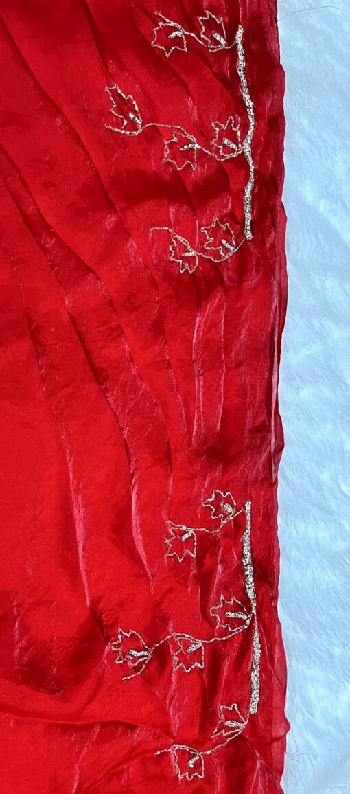 Tarahood Designer Hand Work and Party Wear Fendi Saree - Image 21