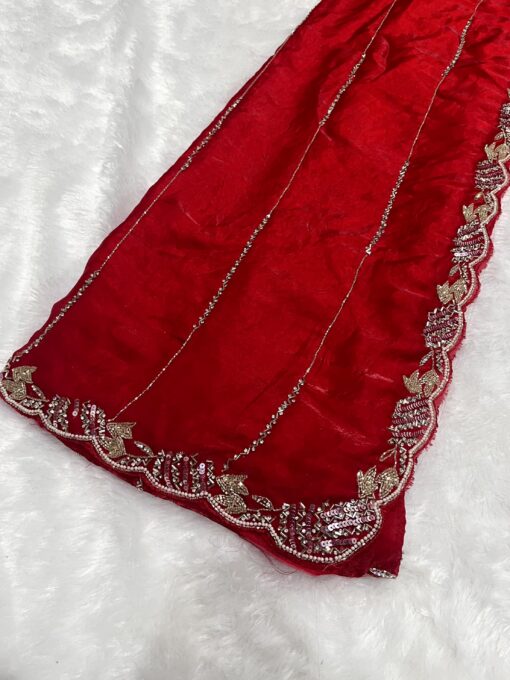 Tarahood Designer Handwork and Party Wear Fendi Saree - Image 2