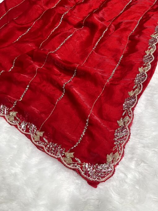 Tarahood Designer Handwork and Party Wear Fendi Saree - Image 3