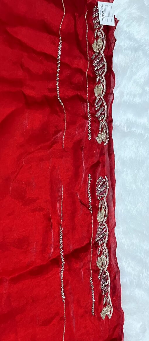 Tarahood Designer Handwork and Party Wear Fendi Saree - Image 5