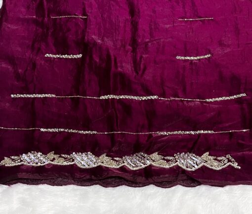 Tarahood Designer Handwork and Party Wear Fendi Saree - Image 8