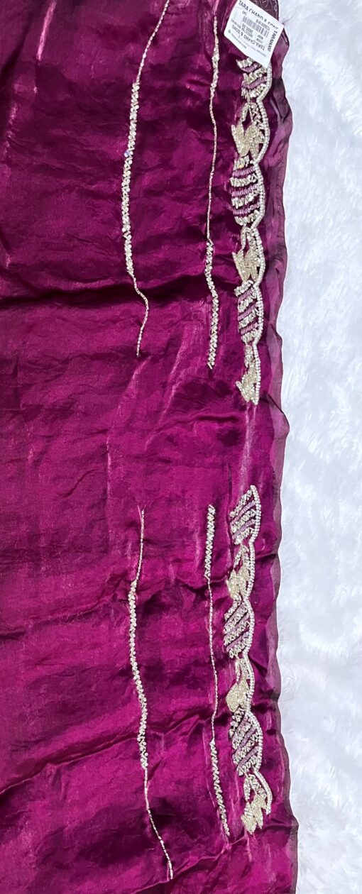 Tarahood Designer Handwork and Party Wear Fendi Saree - Image 9