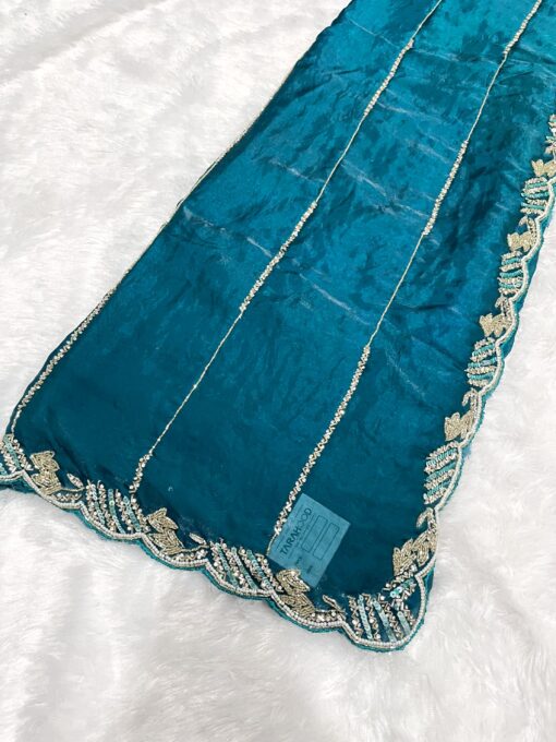 Tarahood Designer Handwork and Party Wear Fendi Saree - Image 10