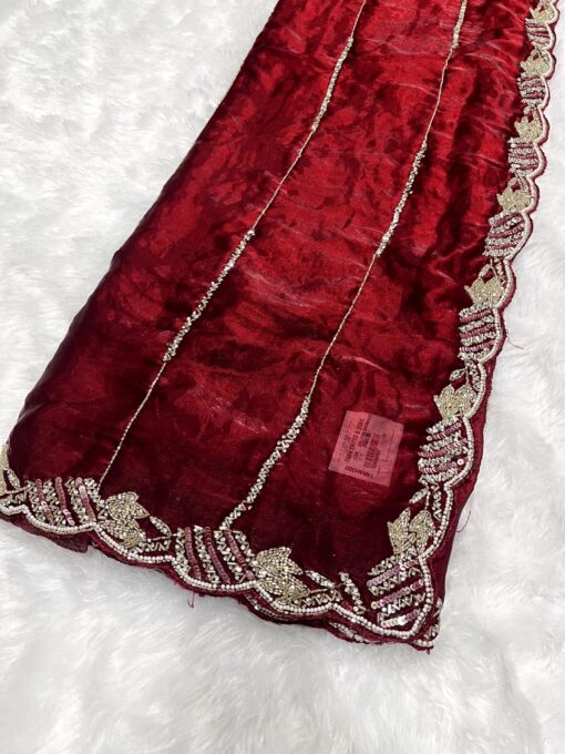 Tarahood Designer Handwork and Party Wear Fendi Saree - Image 14