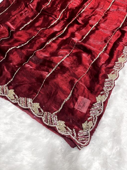 Tarahood Designer Handwork and Party Wear Fendi Saree - Image 15