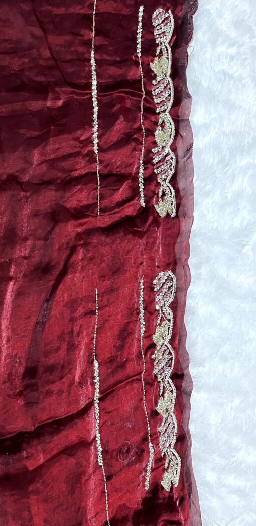Tarahood Designer Handwork and Party Wear Fendi Saree - Image 17