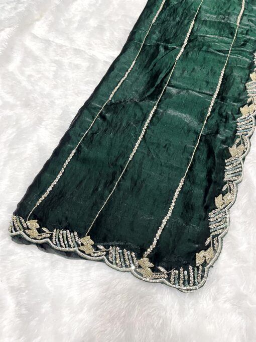 Tarahood Designer Handwork and Party Wear Fendi Saree - Image 18